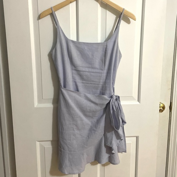 Princess Polly Cottage Hill Mini Dress Baby Blue Size 2 - Picture 2 of 6